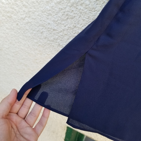 Chico's navy popover tunic blouse with layered detail size 0 or small - Picture 6 of 10